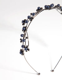 Gun Metal Wire Pearl Crystal Headband - link has visual effect only