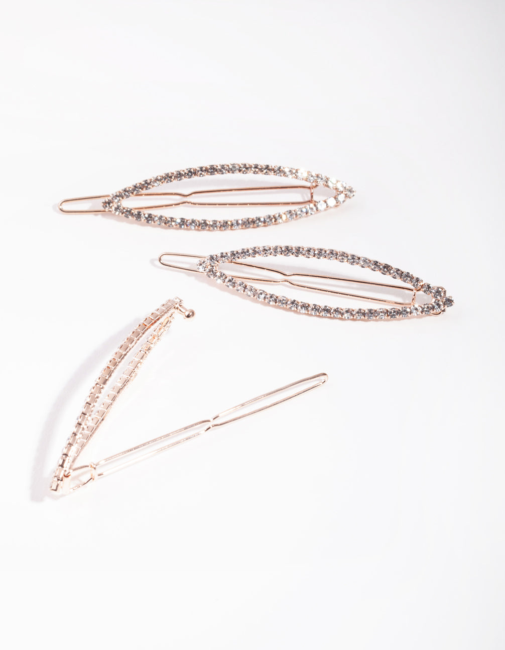 Gold Diamante Open Marquise Pack Clip