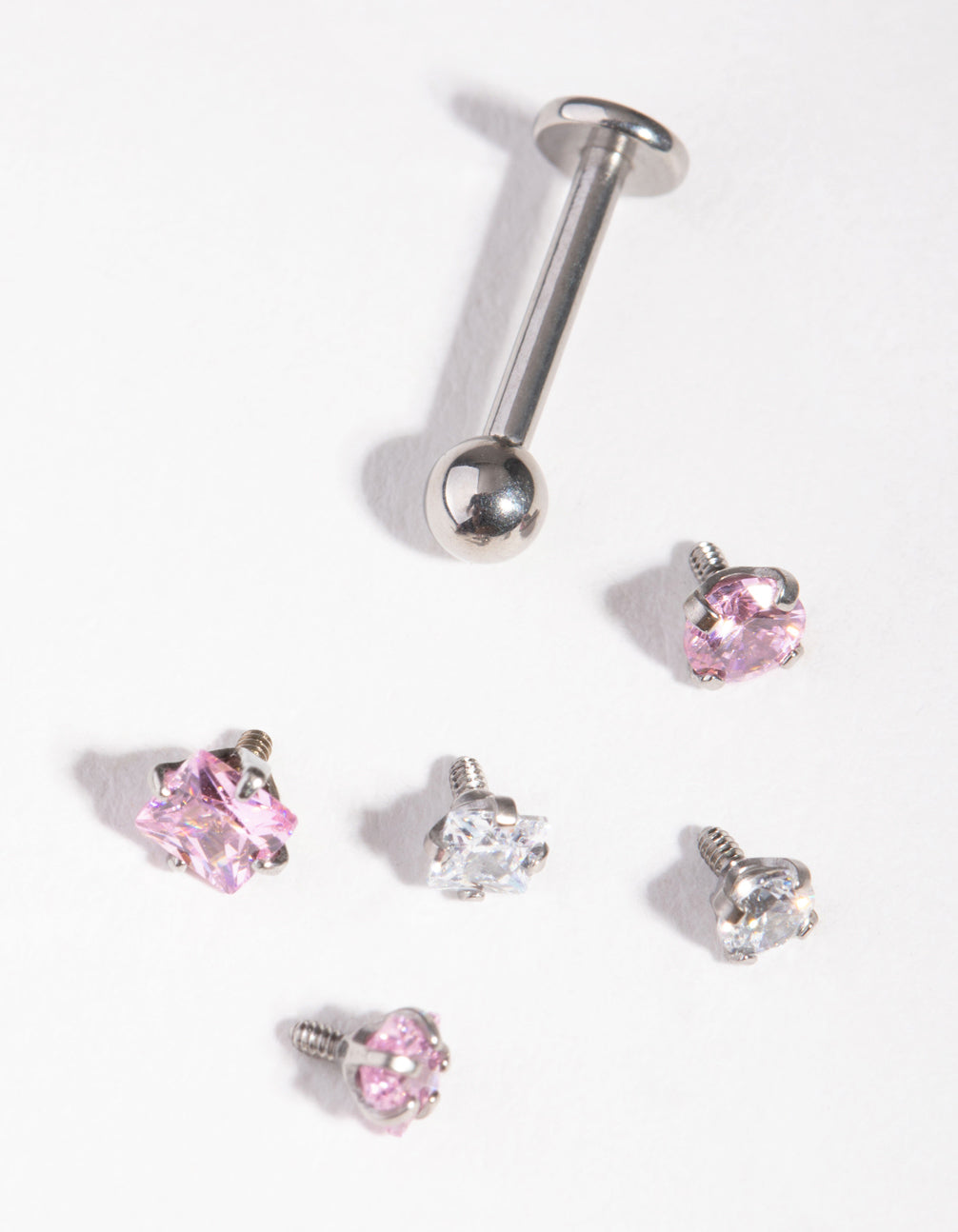 Surgical Steel Cubic Zirconia Star Flat Back 6-Pack