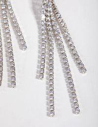 Silver Cubic Zirconia Cupchain Fringe Drop Earrings - link has visual effect only