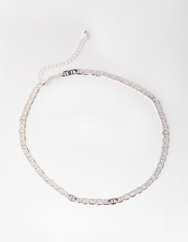 Silver Flat Mariner Chain Necklace