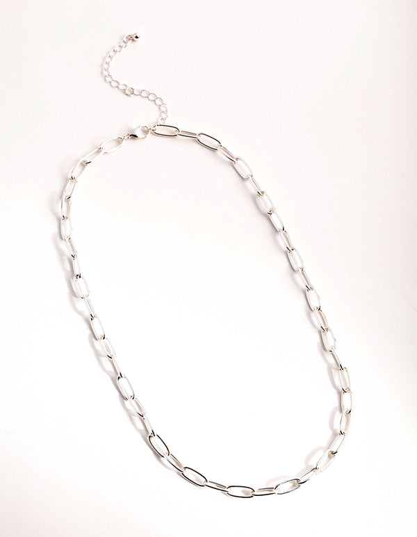 Silver Wide Chain Necklace