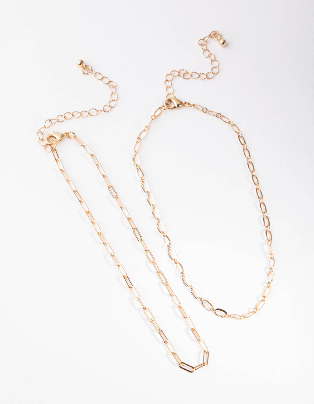 Gold Small Rectangle Chain Necklace