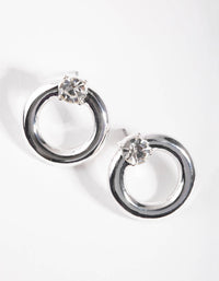 Silver Open Circle Stud Earrings - link has visual effect only