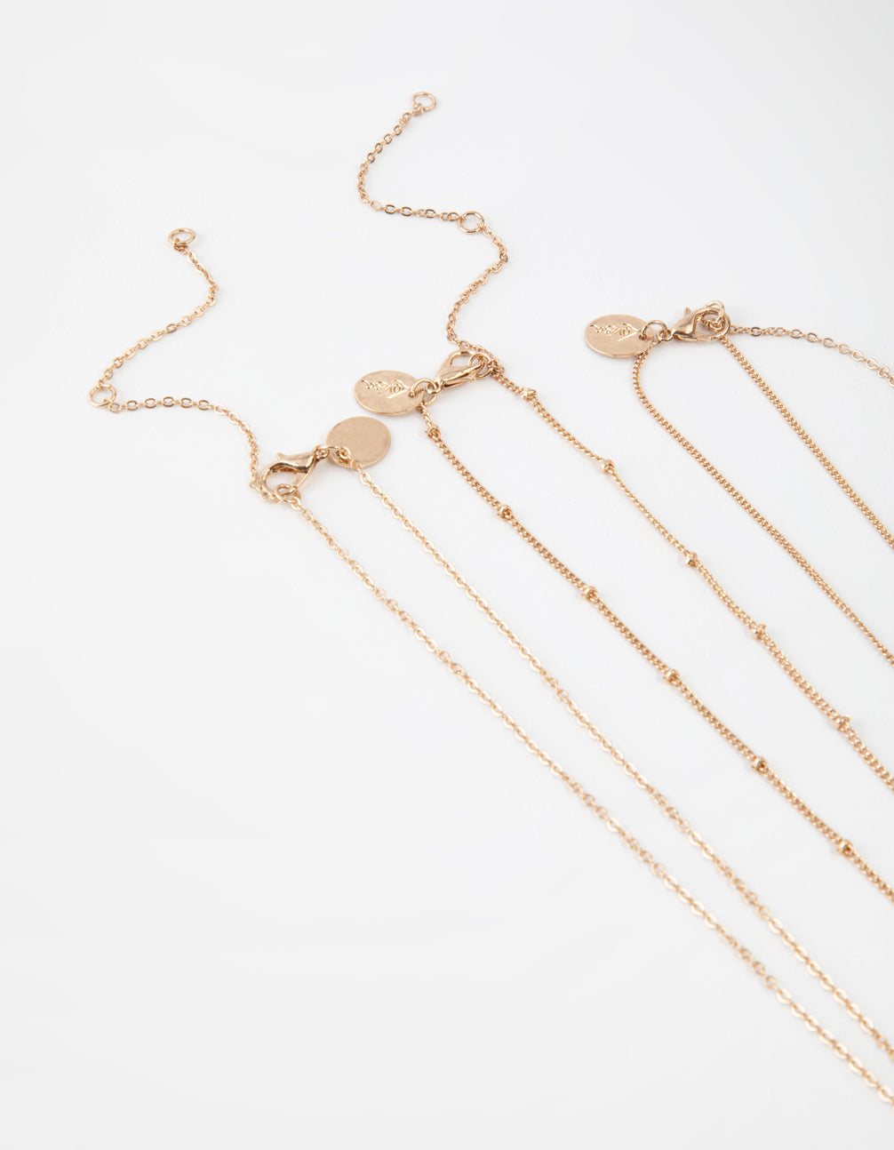 Antique Gold Mix Locket 3-Row Necklace