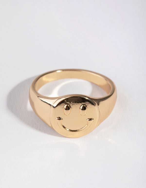 Gold Circle Signet Ring
