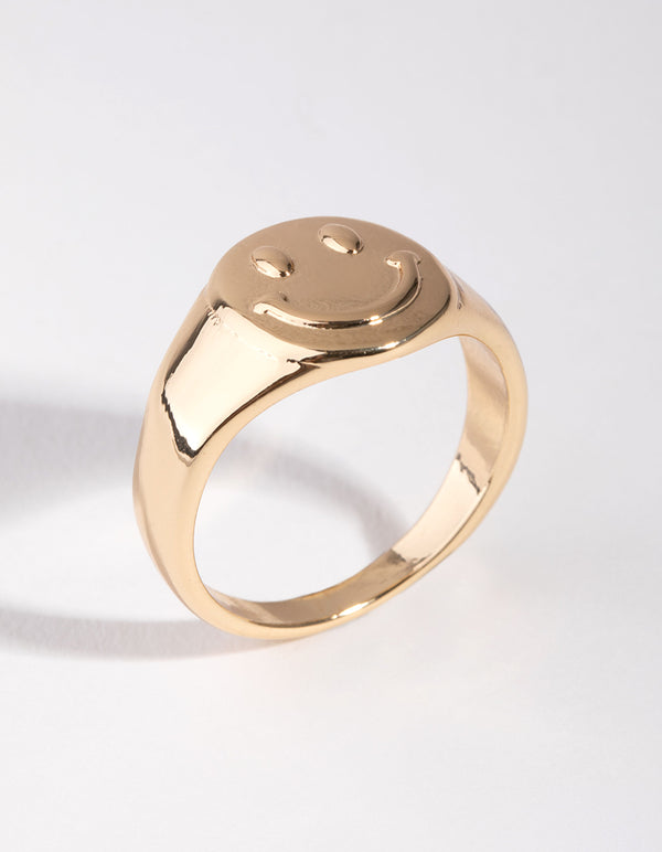 Gold Circle Signet Ring