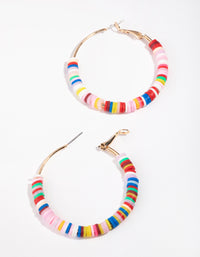 Gold Colourful Discs Hoop Earrings - link has visual effect only