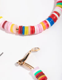 Gold Colourful Discs Hoop Earrings - link has visual effect only