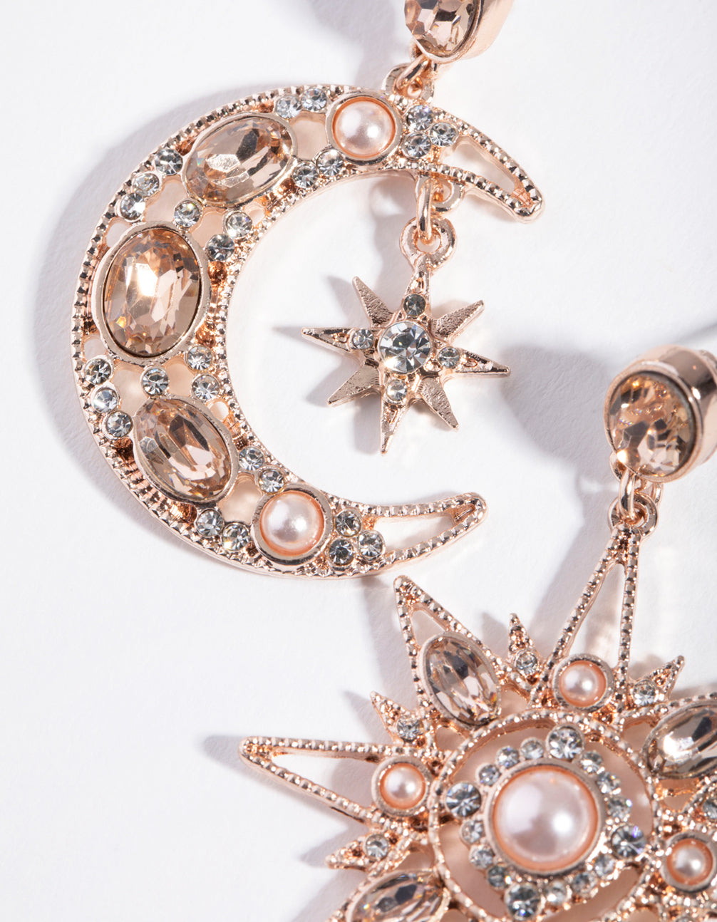 Rose Gold Mini Star & Moon Earrings
