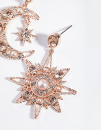 Rose Gold Mini Star & Moon Earrings - link has visual effect only