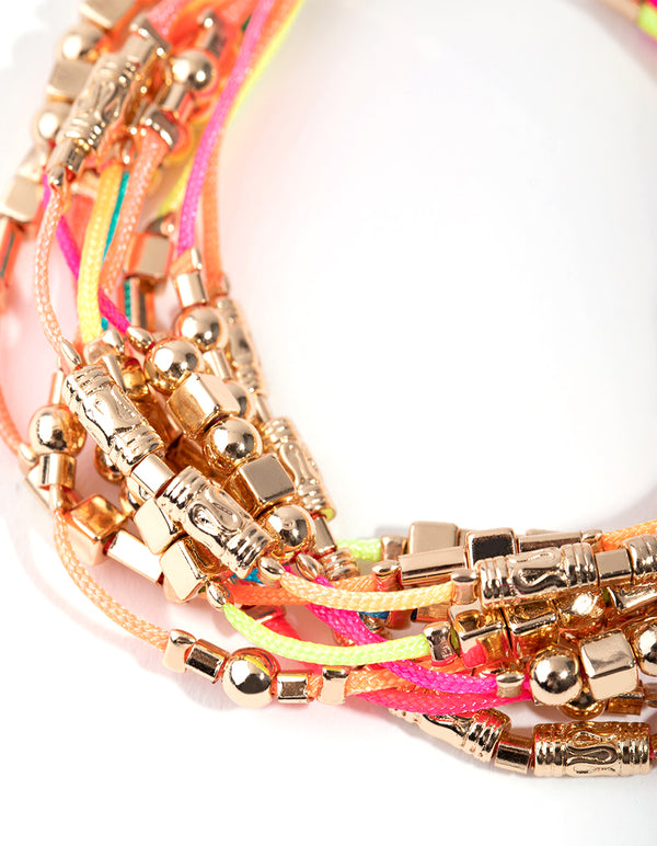 Gold Wax Cord Bead Bracelet