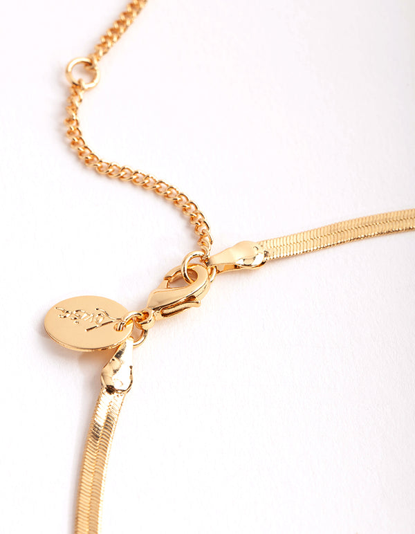 Gold Plated Snake 60cm Necklace