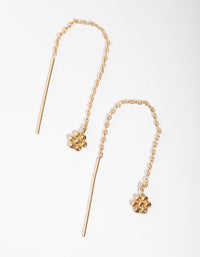 Gold Plated Mini Ball Thread Through Earrings - link has visual effect only