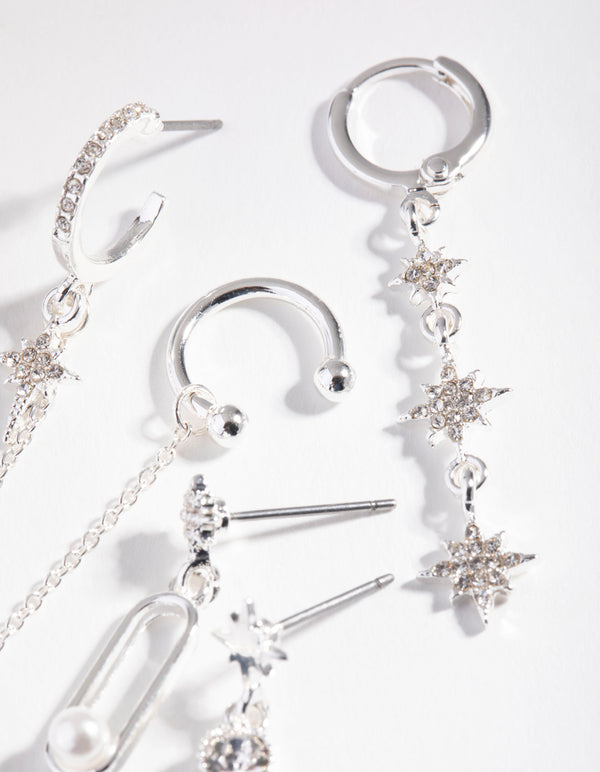 Silver Plated Mini Star Earrings