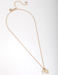 Gold Plated Cross & Coin Necklace - link has visual effect only