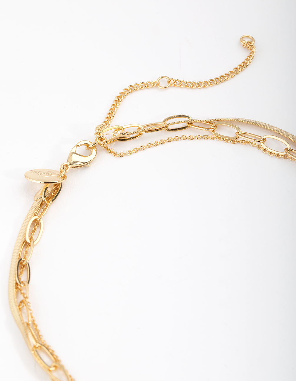 Gold Plated Disc Layered Necklace