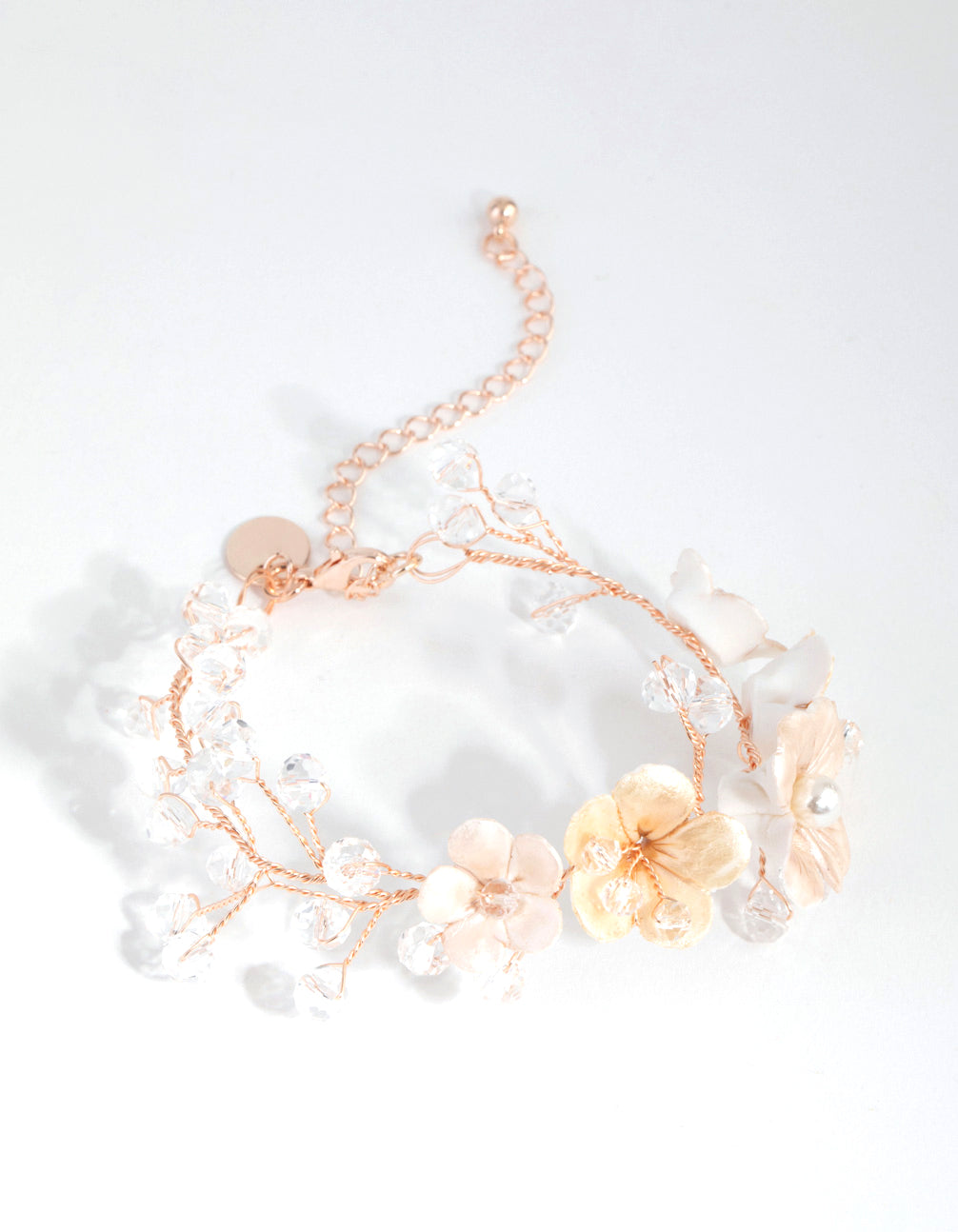 Rose Gold Wire Flower Bracelet