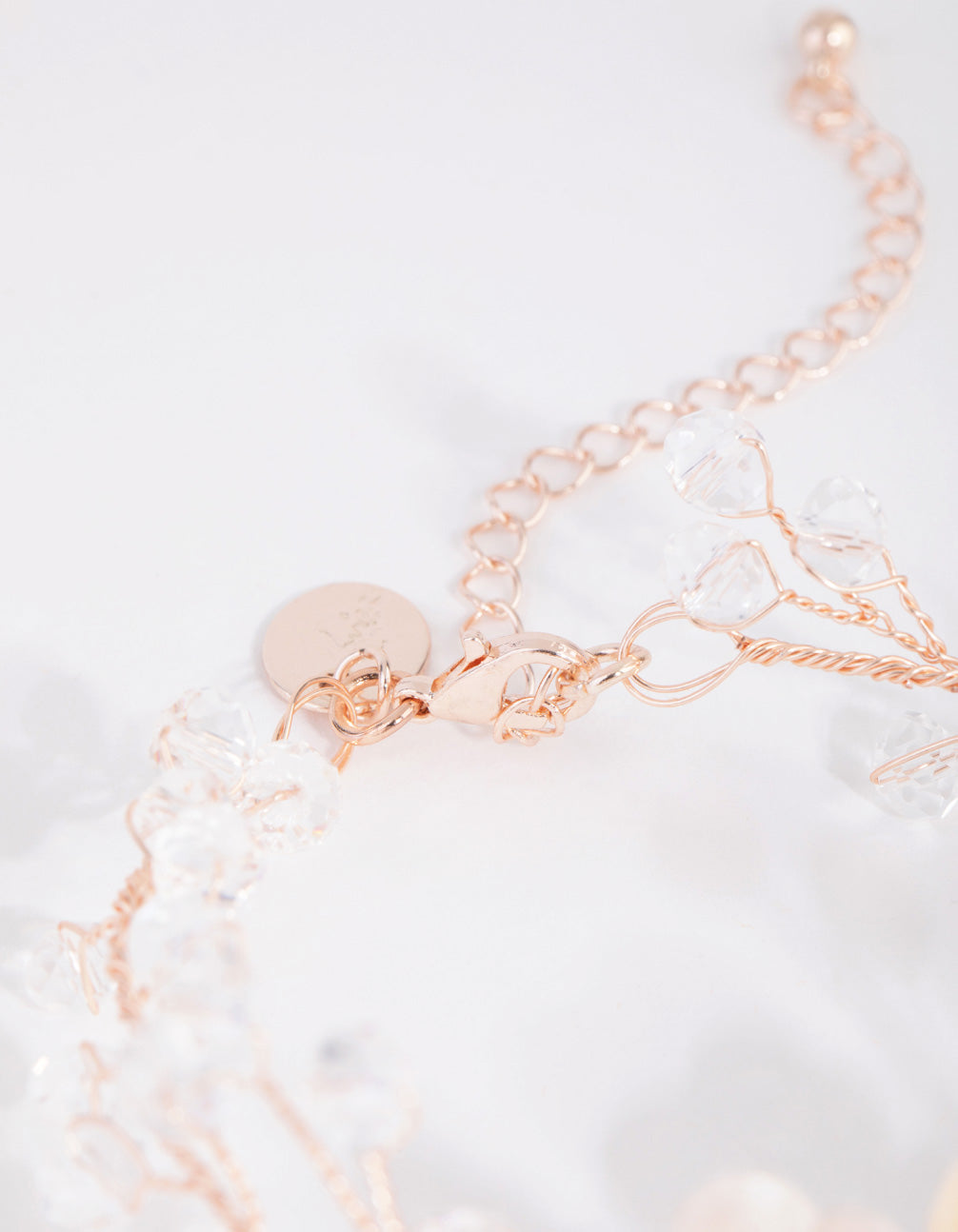 Rose Gold Wire Flower Bracelet