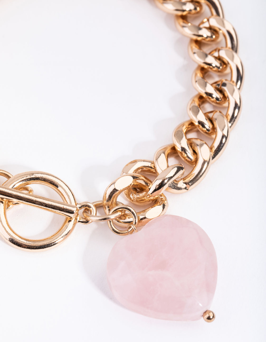 Gold Semi Precious Heart T&O Bracelet