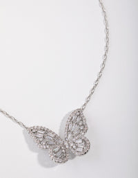 Sillver Diamond Simulant Large Butterfly Necklace - link has visual effect only