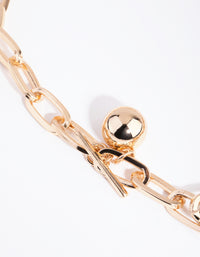 Gold Link Chain with Ball Belt - link has visual effect only