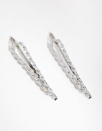 Silver Cubic Zirconia Marquis Pack Clips - link has visual effect only