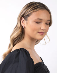 Gold Plated Sterling Silver Cubic Zirconia Butterfly Huggie Earrings - link has visual effect only