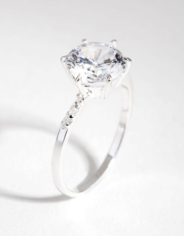 Sterling Silver Cubic Zirconia Statement Claw Ring