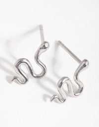 Surgical Steel Polished Snake Stud Earrings - link has visual effect only