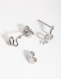 Surgical Steel Polished Snake Stud Earrings - link has visual effect only