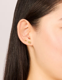 24 Carat Gold Plated Surgical Steel Graduated Ball Stud Earrings - link has visual effect only