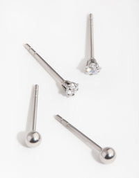 Surgical Steel Star & Ball Pack Stud Earrings - link has visual effect only