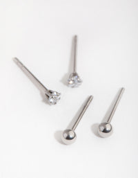 Surgical Steel Star & Ball Pack Stud Earrings - link has visual effect only