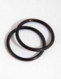 Black Coated Metal Surgical Steel 8mm Sleeper Earrings - link has visual effect only