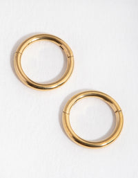 24 Carat Gold Plated Surgical Steel Fine 5mm Sleeper Earrings - link has visual effect only