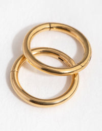 24 Carat Gold Plated Surgical Steel Fine 5mm Sleeper Earrings - link has visual effect only