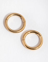 24 Carat Gold Plated Surgical Steel 5mm Sleeper Earrings - link has visual effect only