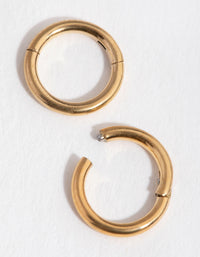 24 Carat Gold Plated Surgical Steel 5mm Sleeper Earrings - link has visual effect only