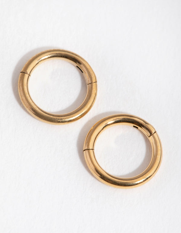 24 Carat Gold Plated Surgical Steel 5mm Sleeper Earrings