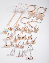 Rose Gold Enamel Butterfly 16-Pack Earring - link has visual effect only