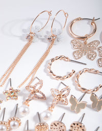 Rose Gold Enamel Butterfly 16-Pack Earring - link has visual effect only