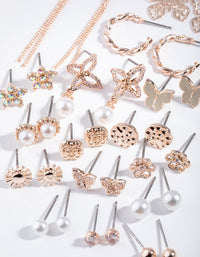 Rose Gold Enamel Butterfly 16-Pack Earring - link has visual effect only