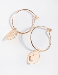 Gold Cut-Out Face Huggie Earrings - link has visual effect only