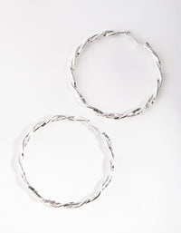 Silver Double Twist Hoop Earrings - link has visual effect only