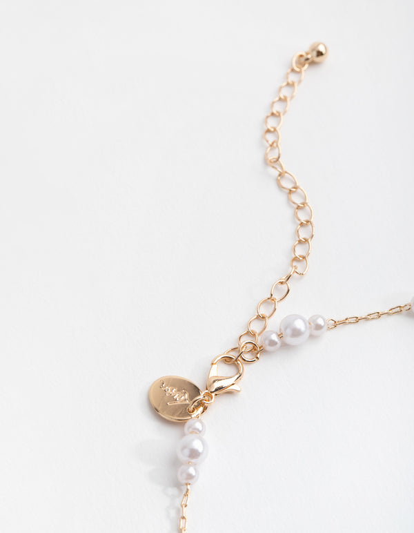Gold Tripple Pearl Station Choker