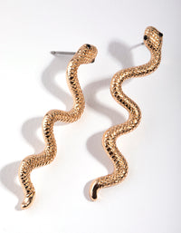 Gold Snake Stud Earrings - link has visual effect only