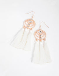 Rose Gold Tripple Tassel Drop Earrings - link has visual effect only