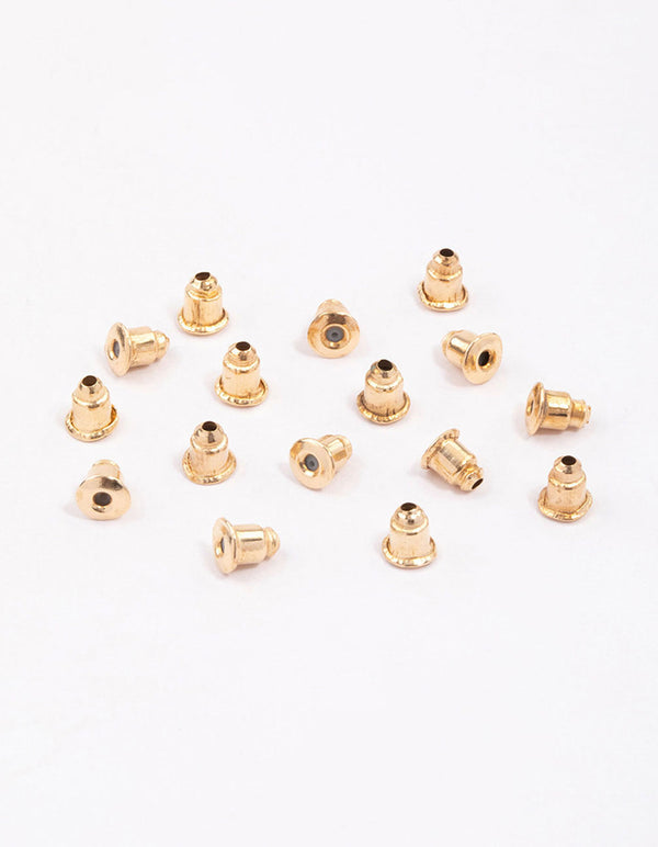 Soft Silicone Earring Backs for Studs, Gold Belt Clear Rubber