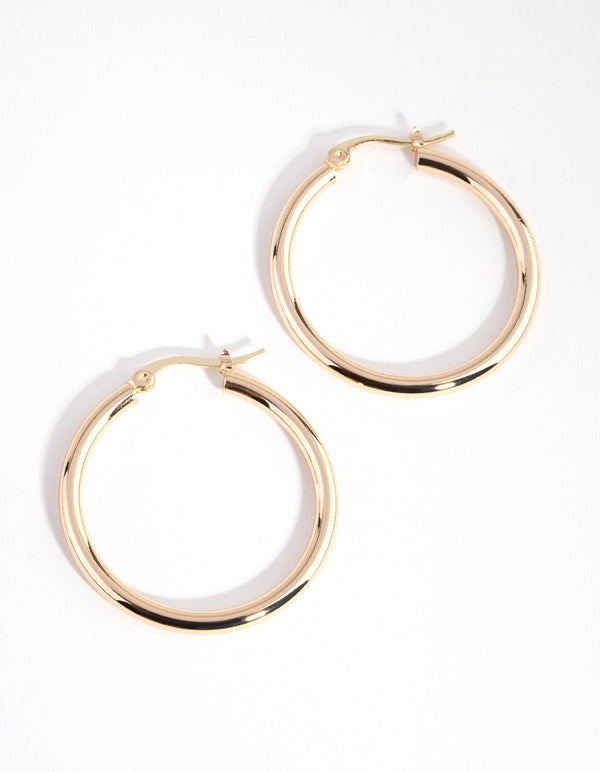 Gold Plated Large Hoop Earrings